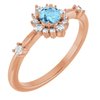 14K Rose Aquamarine and .167 CTW Diamond Ring Ref. 15641450